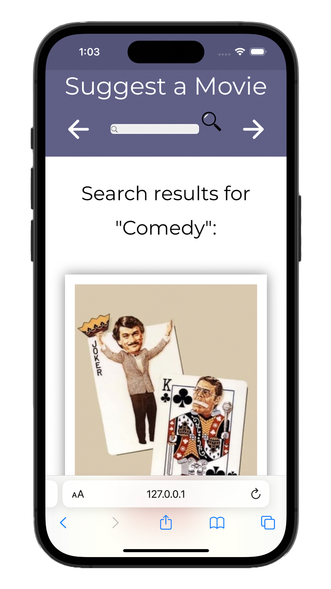 Picture of a PWA movie suggester.
